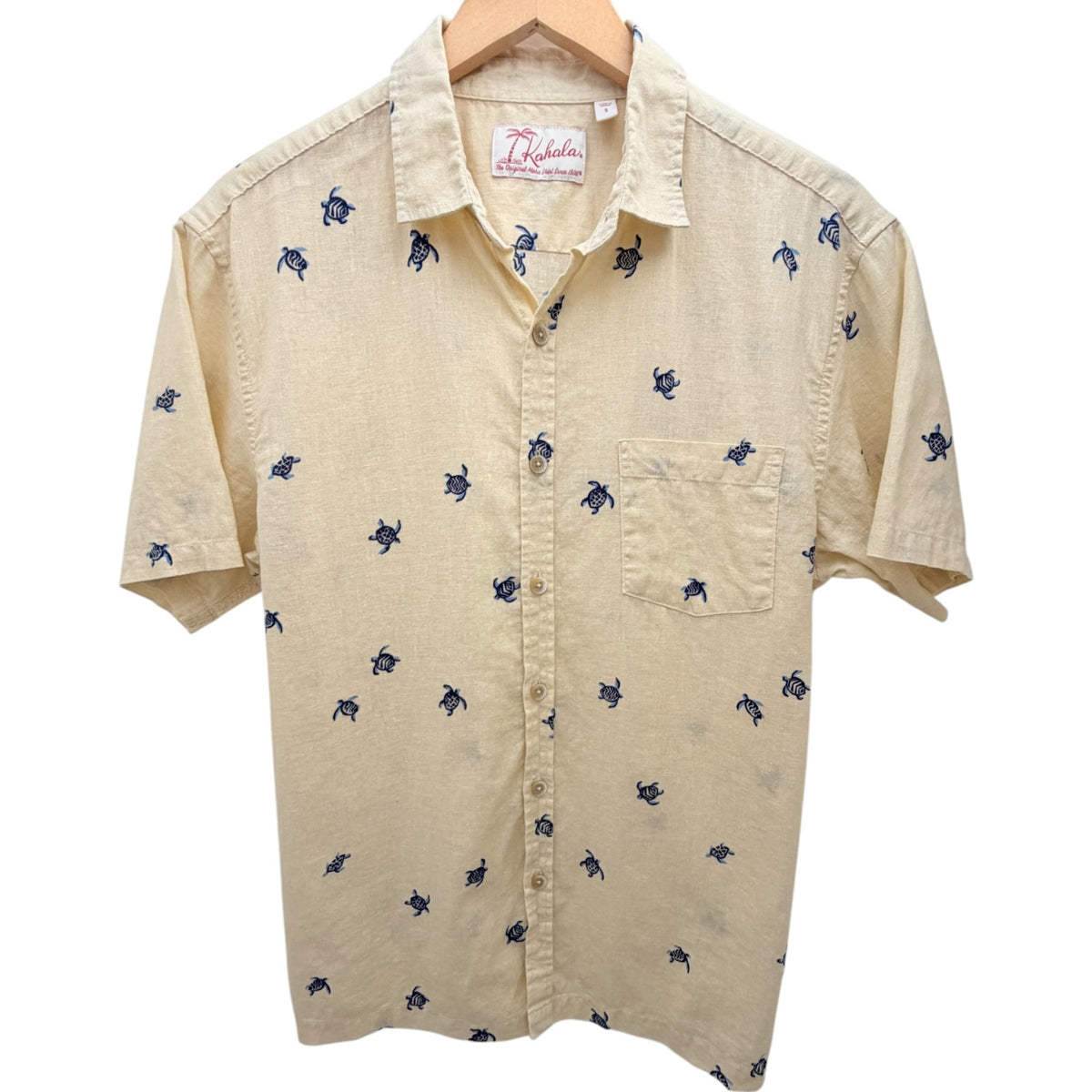 Kahala Men's Beige Button-Up — front view