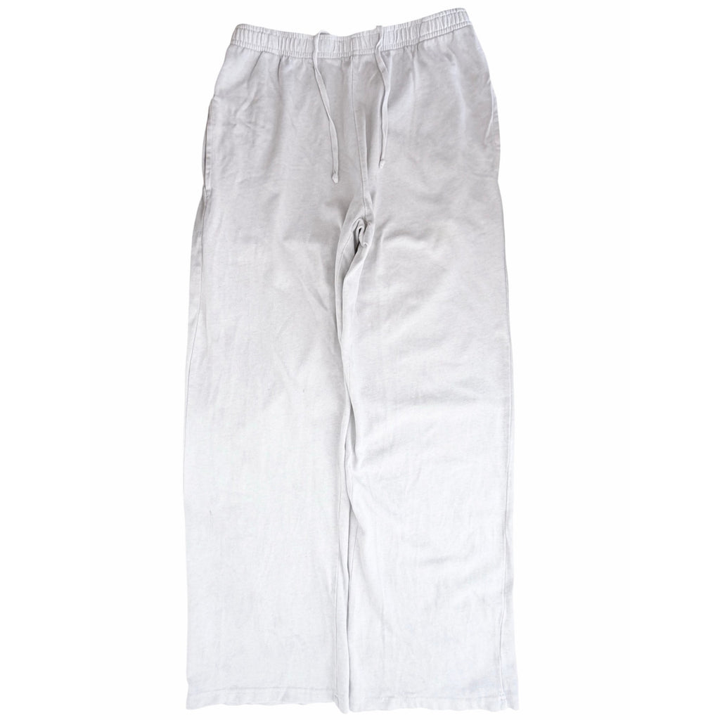 John Galt Womens Medium White Linen Blend Drawstring Wide Leg Pants