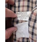 Vintage Leather Jacket Mens XL Brown Distressed Bomber Korea Made Plaid Lined additional view 6