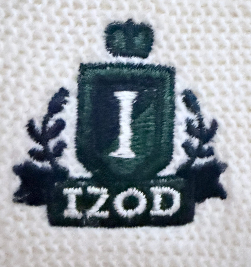 IZOD Men's White Cable-Knit Mock Neck Striped Sweater — view 4