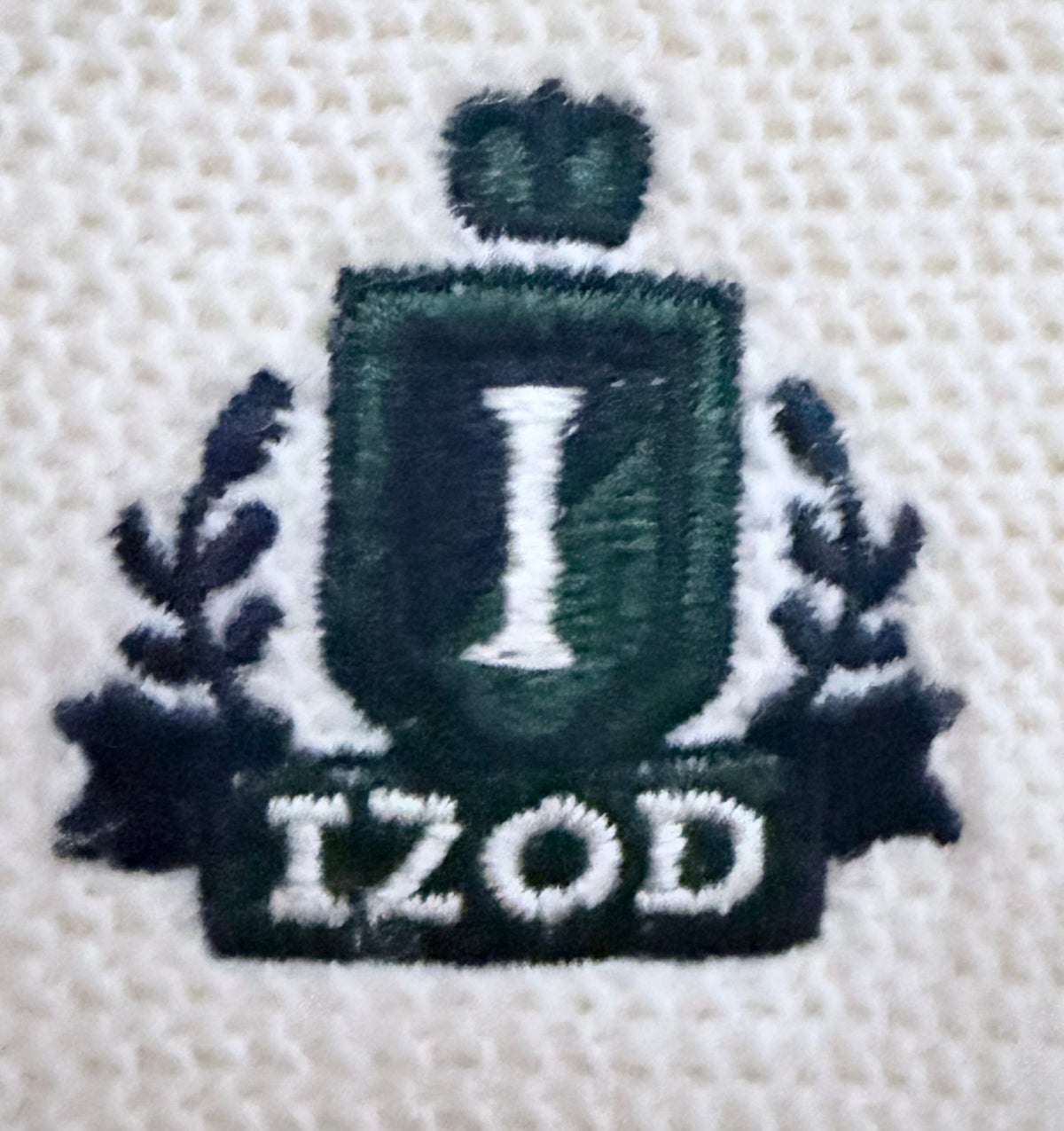 IZOD Men's White Cable-Knit Mock Neck Striped Sweater — view 4