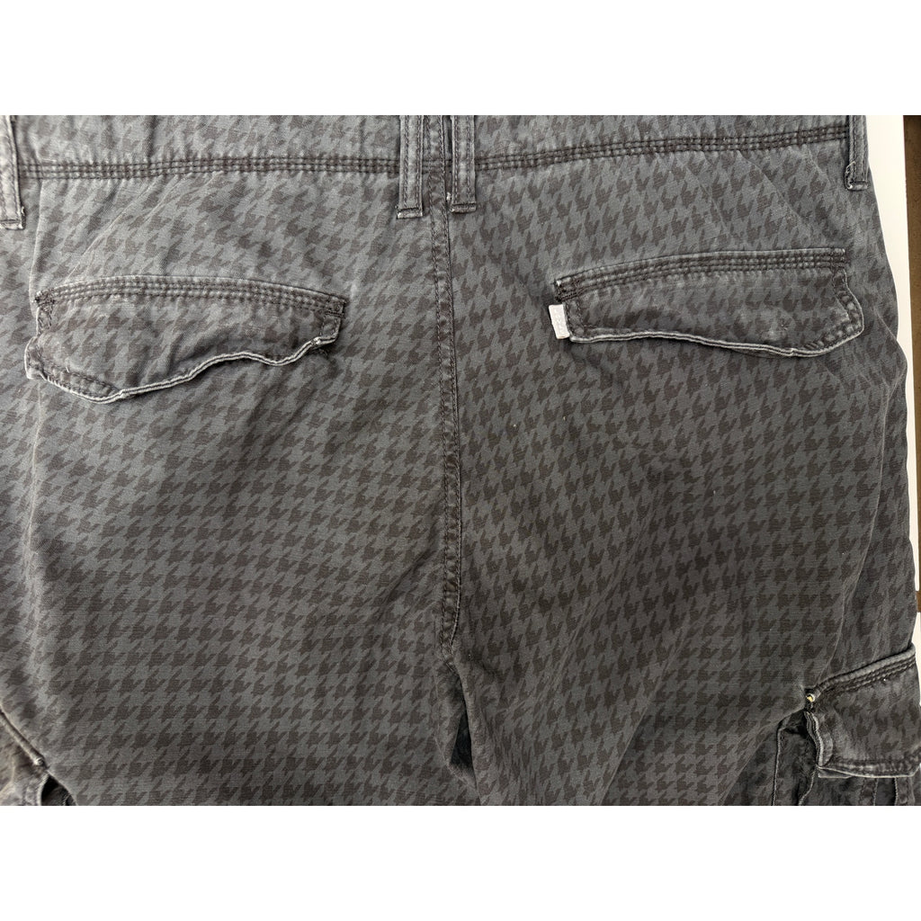 Silver Tab Cargo Shorts Mens 36 Black Houndstooth Utility Streetwear