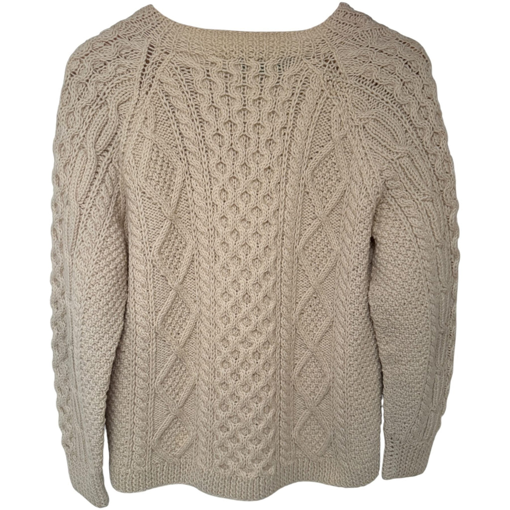 John Molloy Women's Beige Genuine Donegal Traditional Handknits Sweater — back view