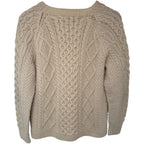 John Molloy Women's Beige Genuine Donegal Traditional Handknits Sweater — back view