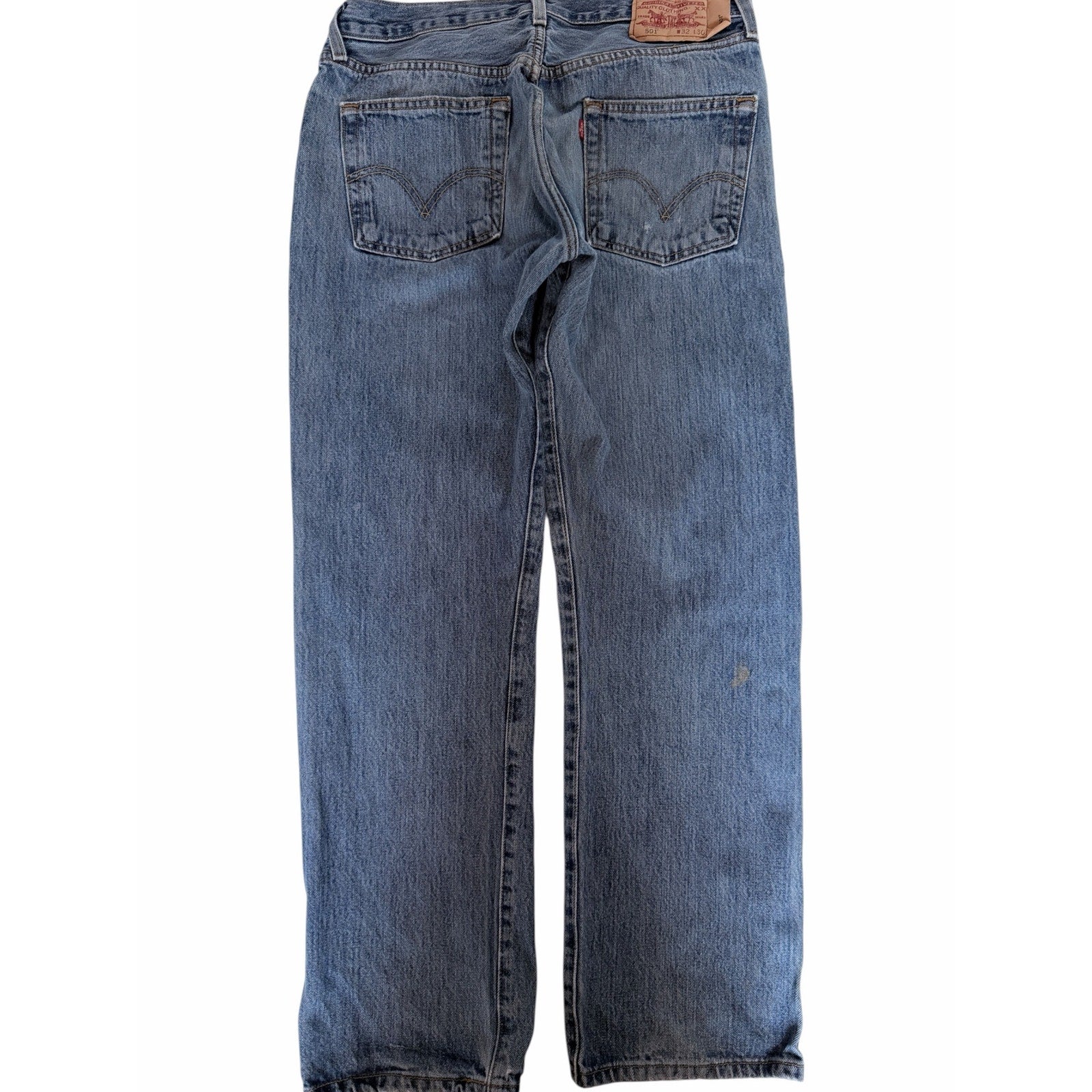 Levi Strauss 501 Jeans Mens 32x30 Blue Denim Button Fly Straight Leg Pants additional view 1