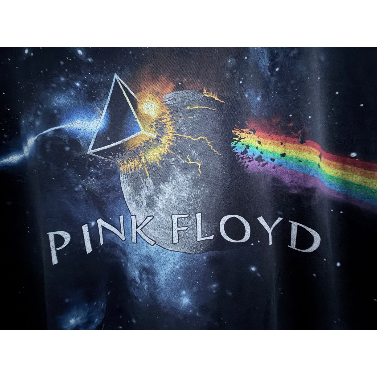 Liquid Blue Pink Floyd Dark Side Moon Graphic T Shirt Mens XL Black