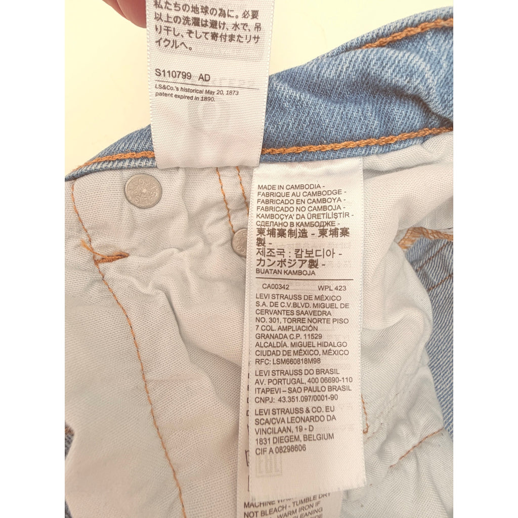 Levi's 501 Original Fit Distressed Straight Jeans Womens 28x30 detail image 10