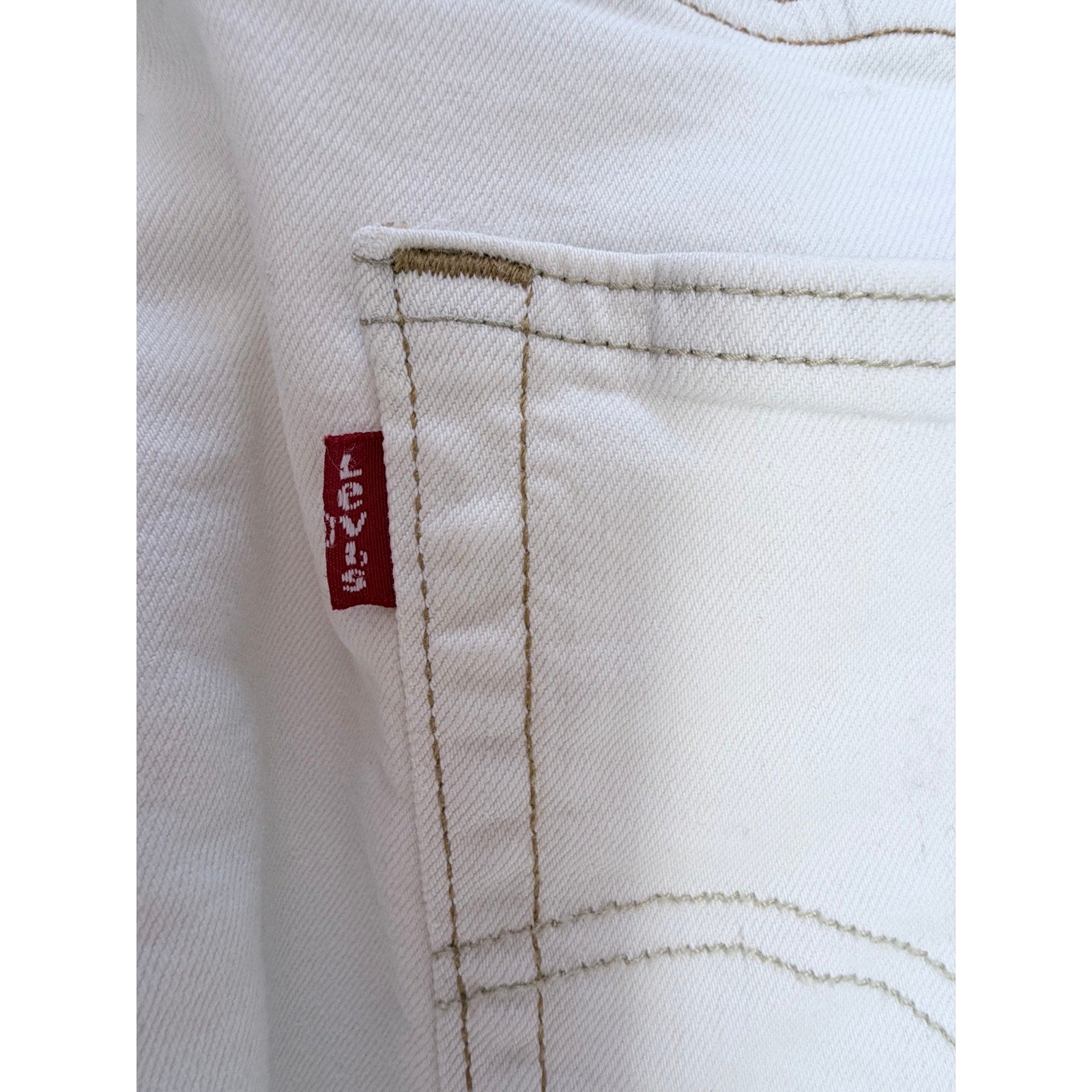 Levis 502 Jeans Mens 36x30 White Denim Straight Leg Pants