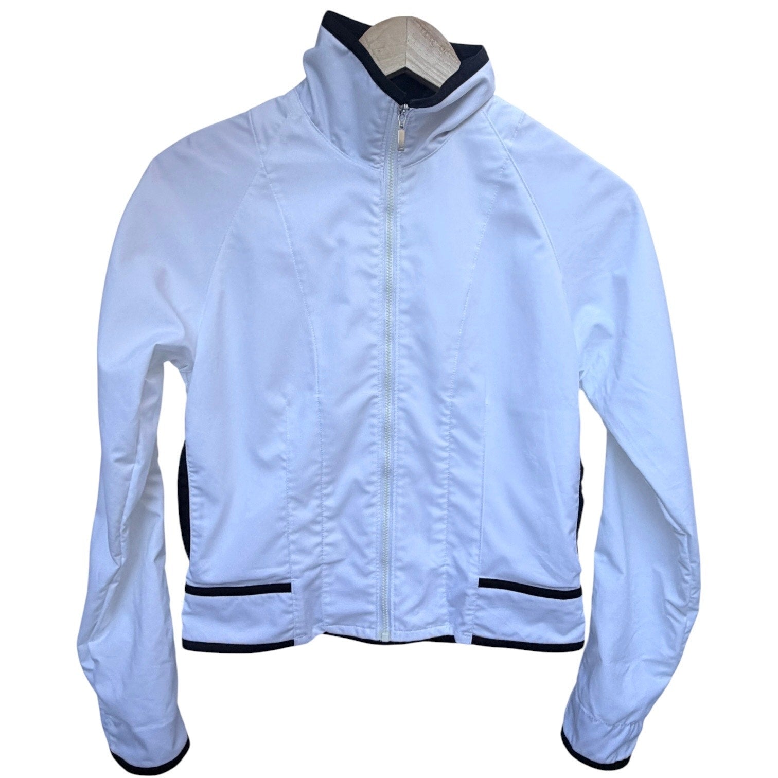 Nike Womens Small White Full Zip Athletic Jacket Running Lightweight Zip Up