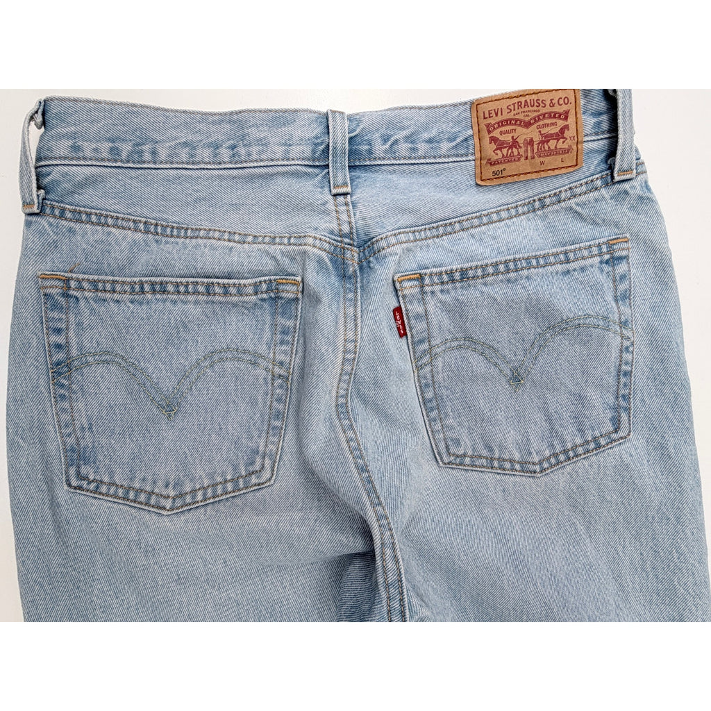 Levis 501 Jeans Womens Size 30x30 Light Wash Distressed Denim Pants