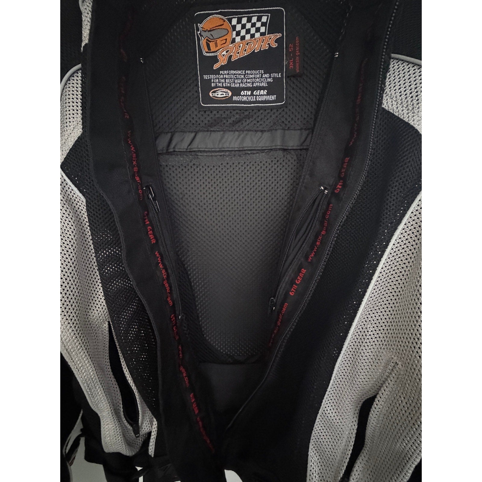 ProStreet Mens 3XL Motorcycle Jacket Black White Mesh CE Armor Riding Coat 52