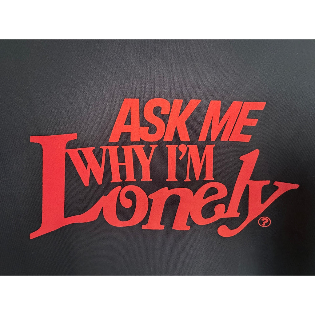 Lonely Ghost Ask Me Why I'm Lonely Hoodie Womens XL Navy Pullover Sweatshirt