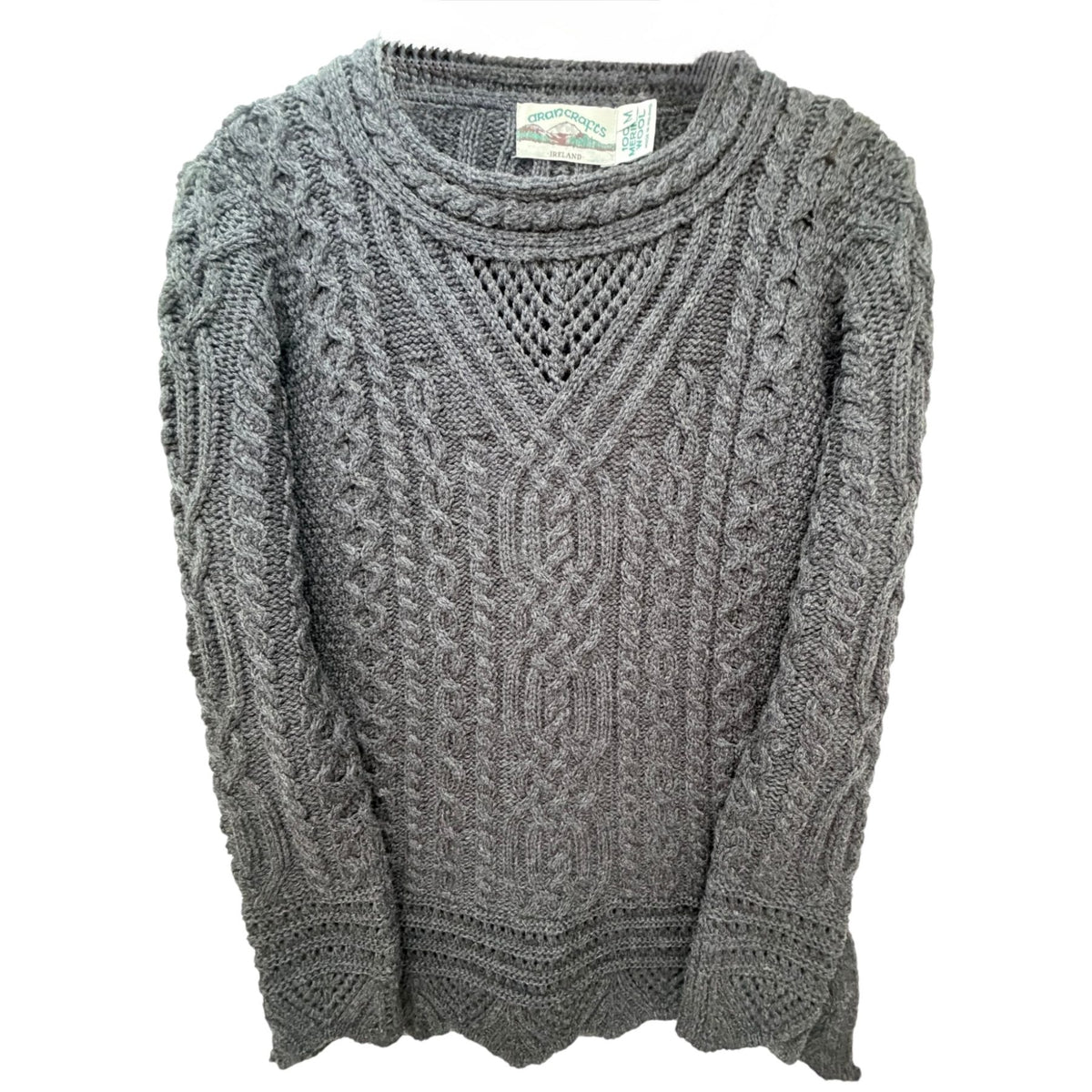 Aran Crafts Women's Gray Sweater — front view