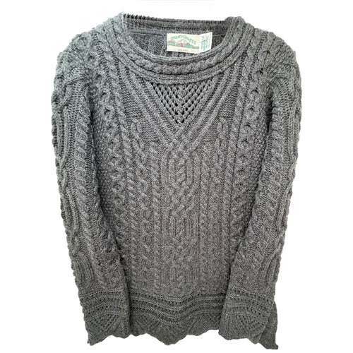 Aran Crafts Women's Gray Sweater — front view