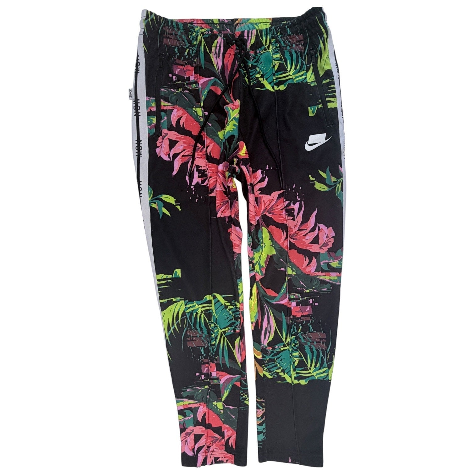 Nike Floral Jogger Pants Mens Large Black Tropical Track Pants