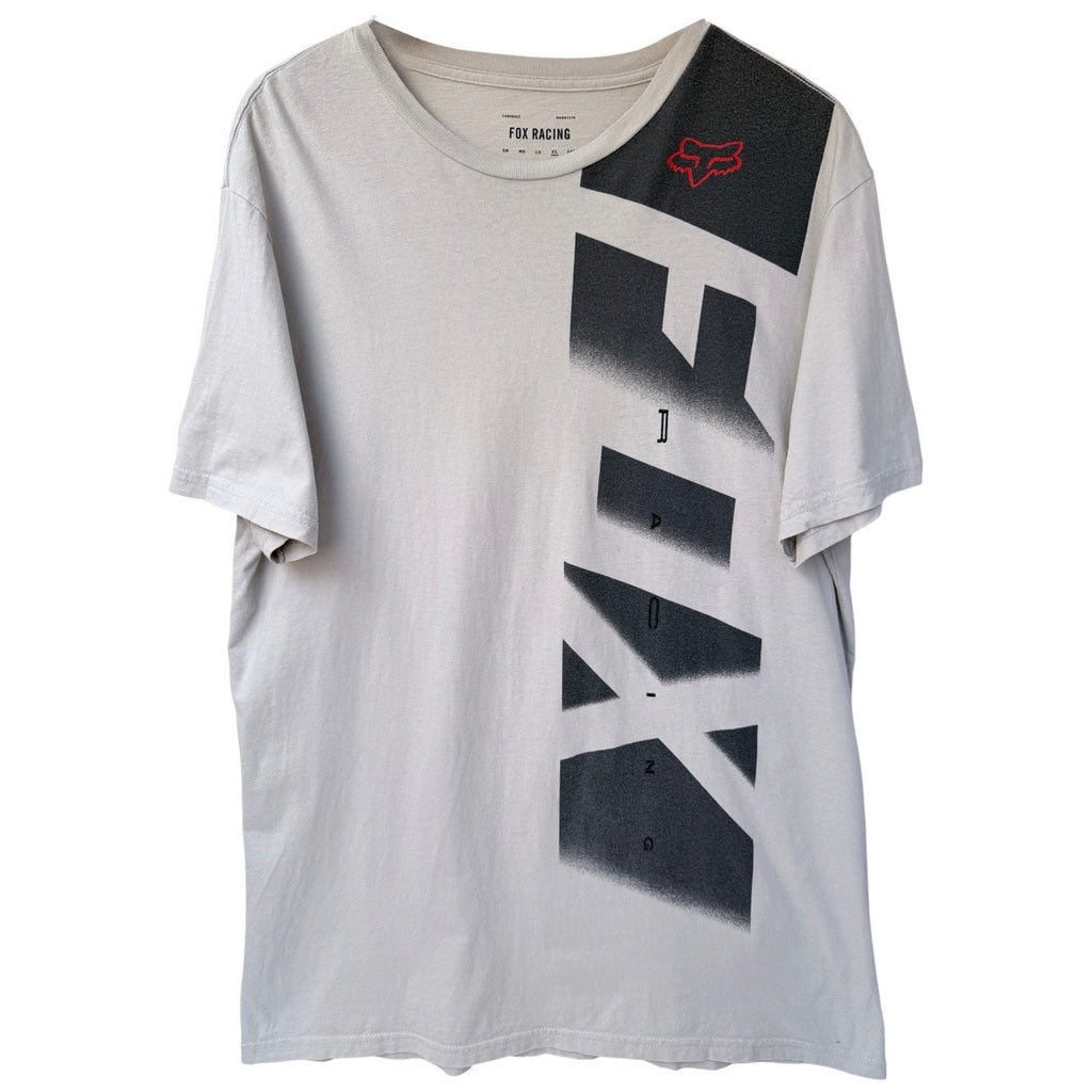 Fox Racing T Shirt Mens XL White Graphic Logo Moto Racing Cotton Tee