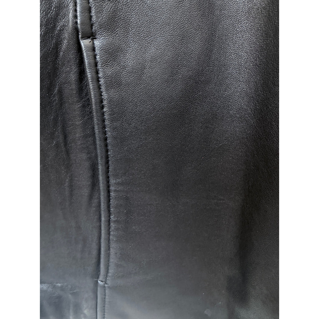 Venezia Leather Jacket Womens Medium Black Zip Up Coat Lined Interior