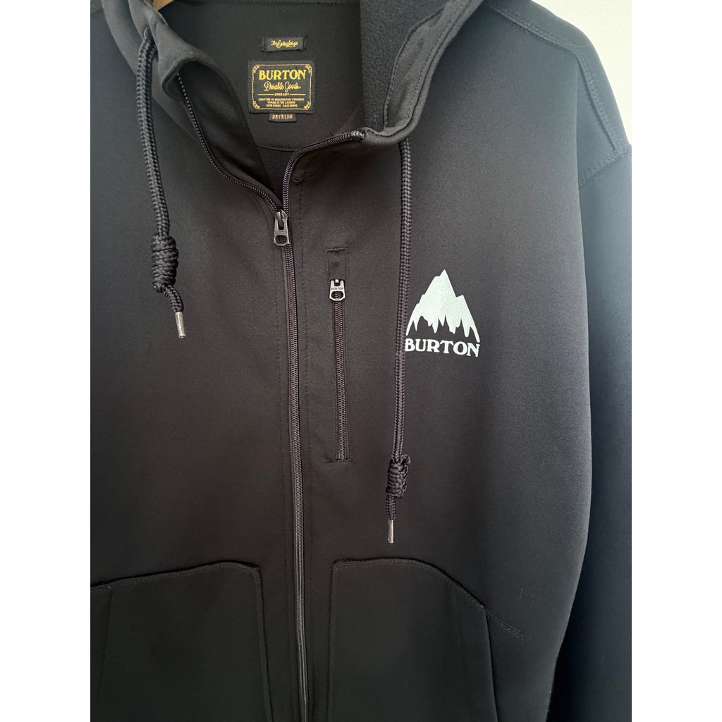Burton DryRide Mens Large Black Full Zip Hoodie Snowboard Sweatshirt