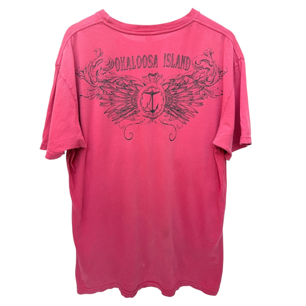 Okaloosa Island Graphic T Shirt Mens Large Red Beach Tourist Tee