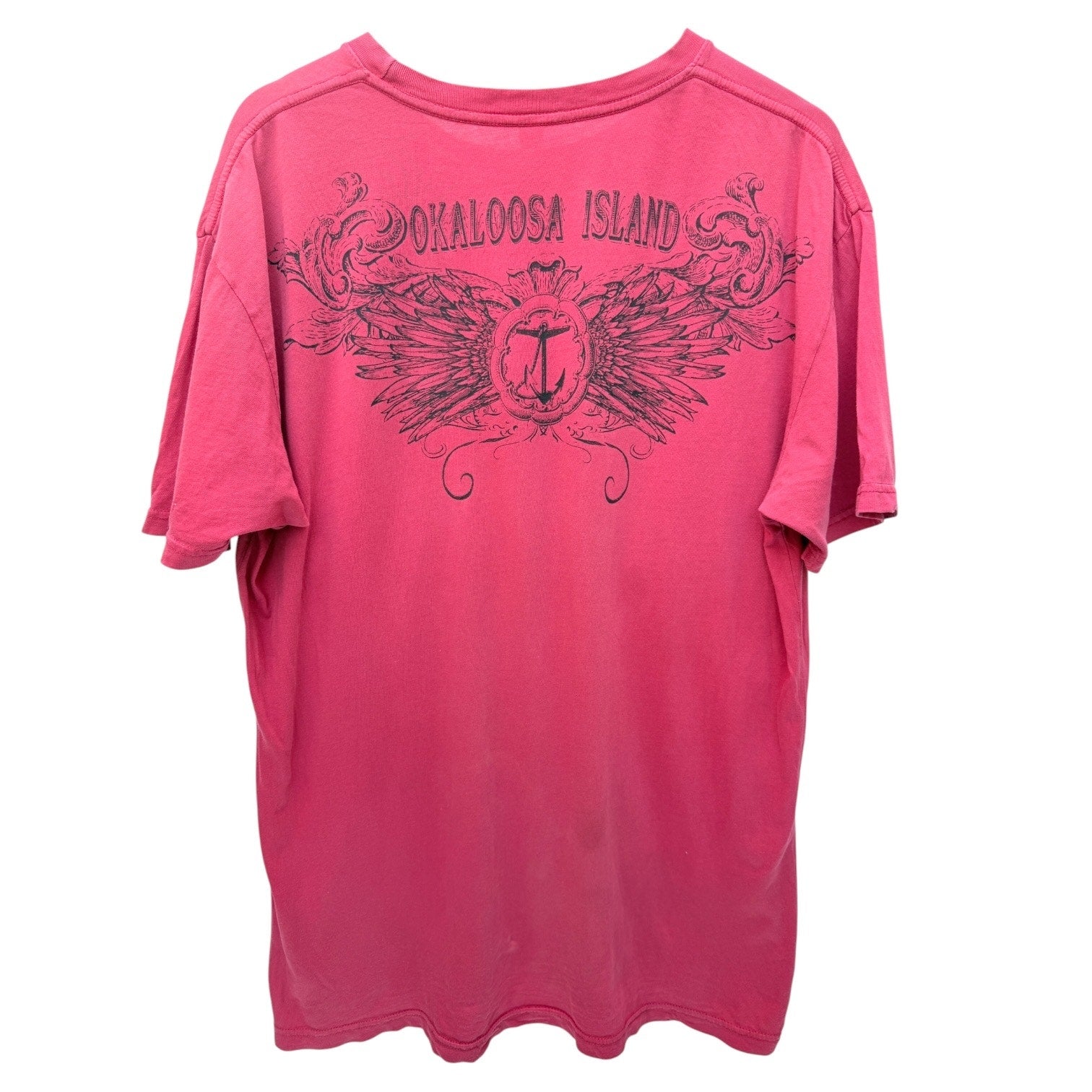 Okaloosa Island Graphic T Shirt Mens Large Red Beach Tourist Tee