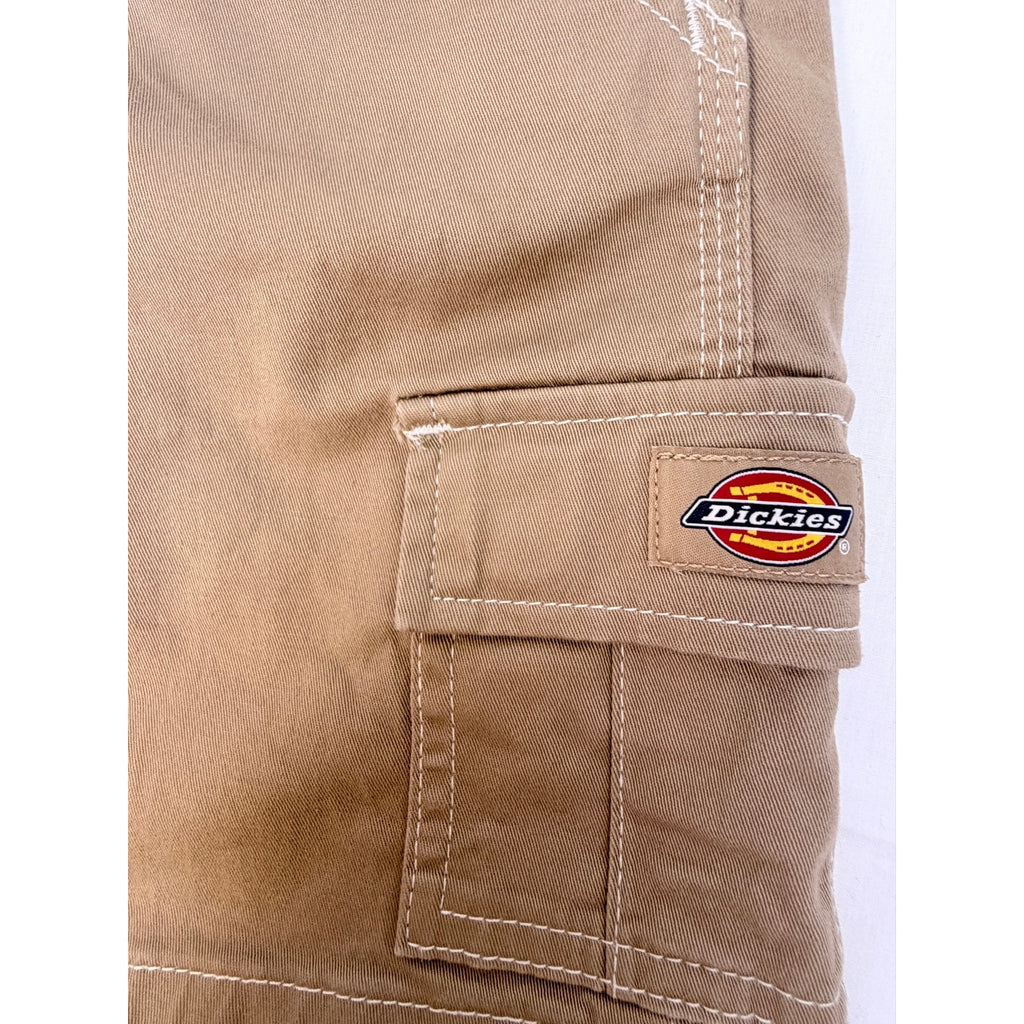 Dickies Womens Cargo Shorts Khaki Utility Workwear Multi Pocket Casual Shorts