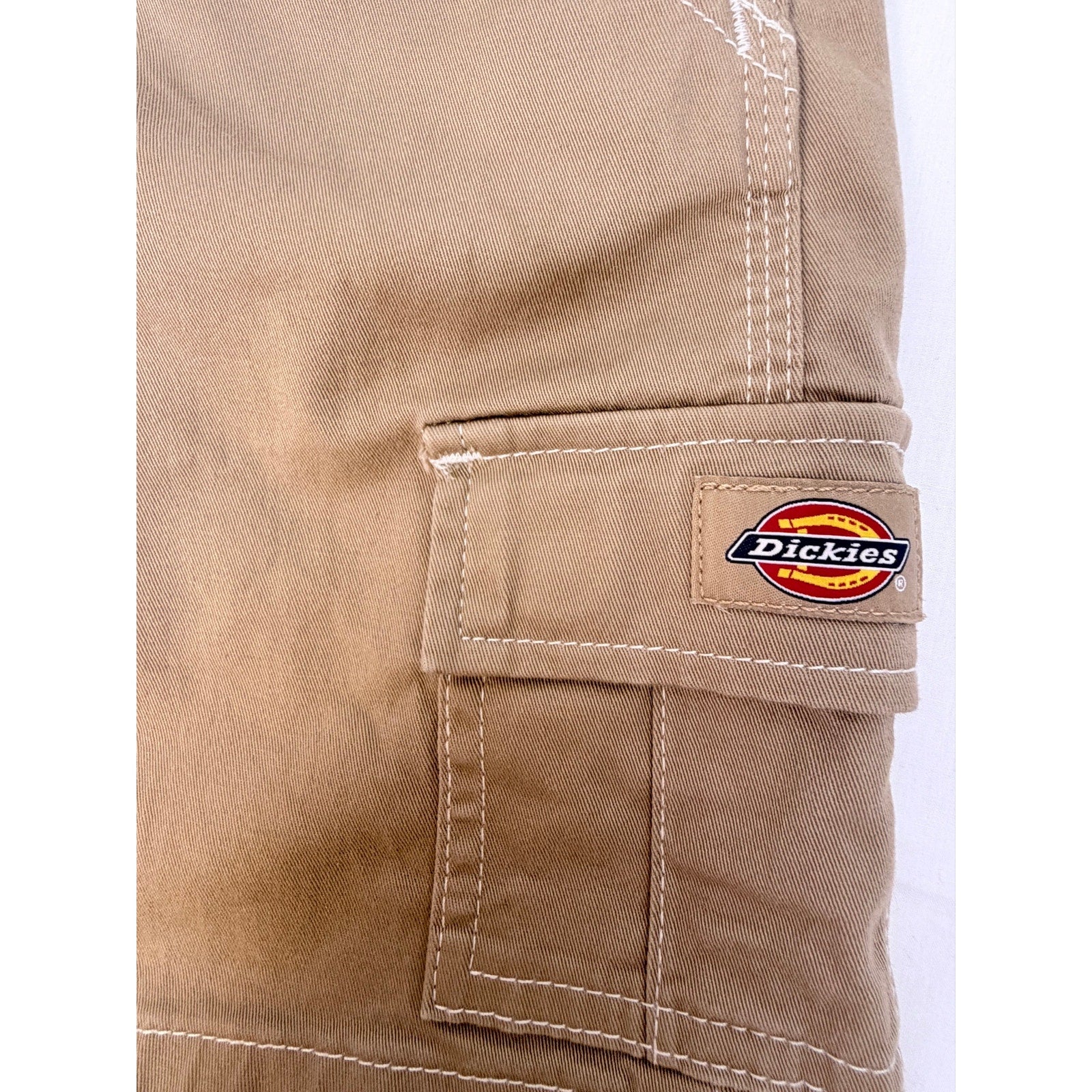 Dickies Womens Cargo Shorts Khaki Utility Workwear Multi Pocket Casual Shorts