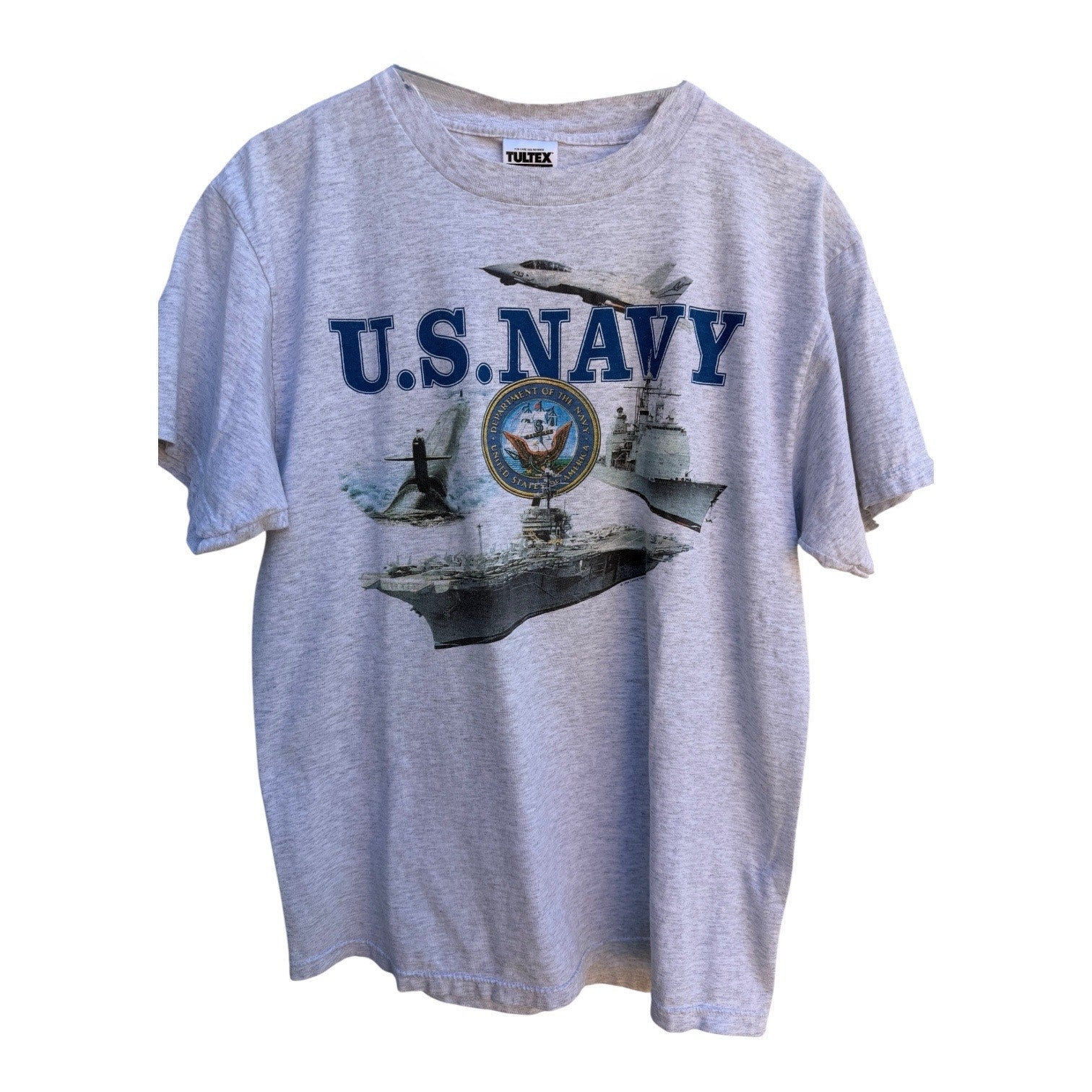 Vintage U.S. Navy Aircraft Carrier Graphic T-Shirt Large Tultex