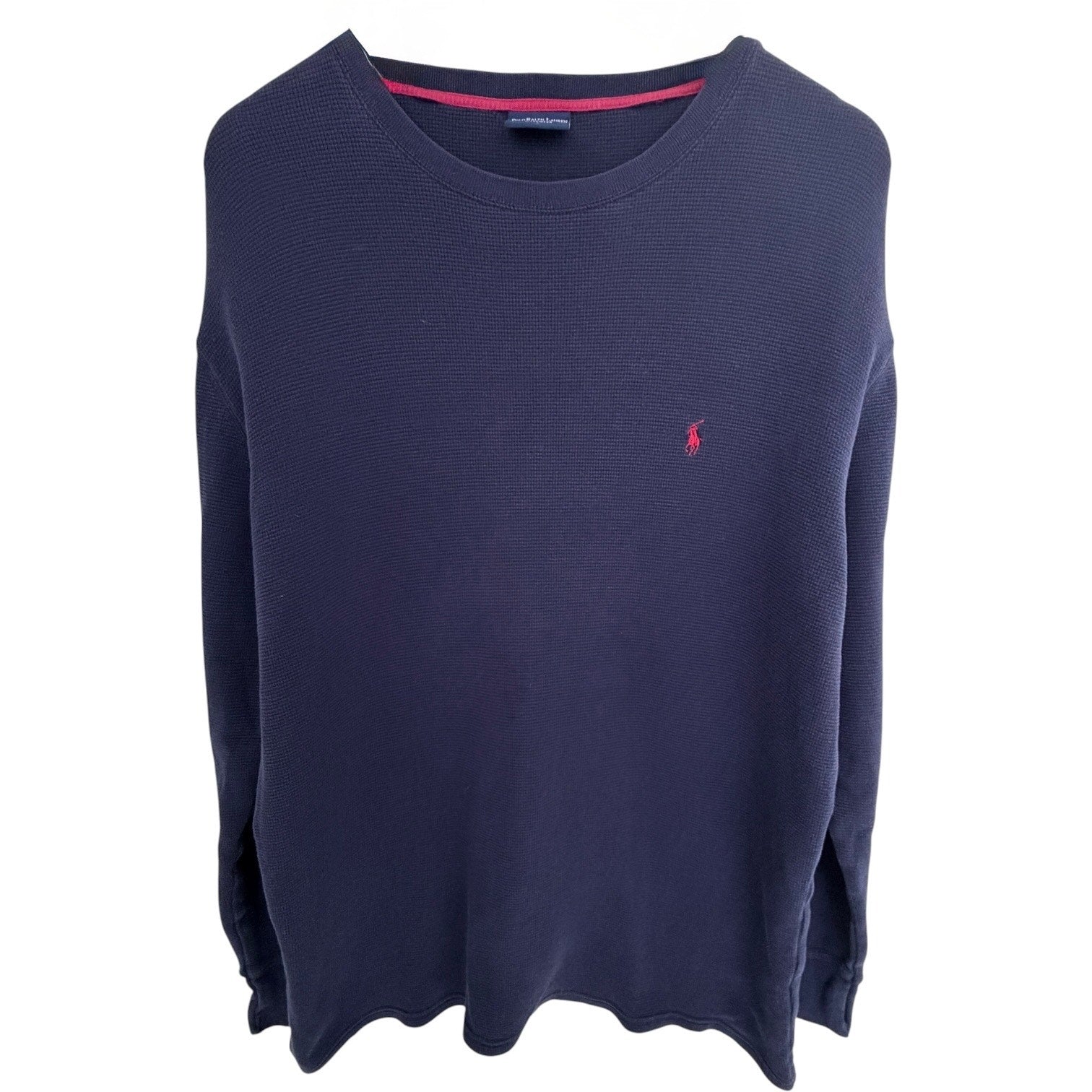 Polo Ralph Lauren Sleepwear Thermal Shirt Mens Large Navy Waffle Knit Top