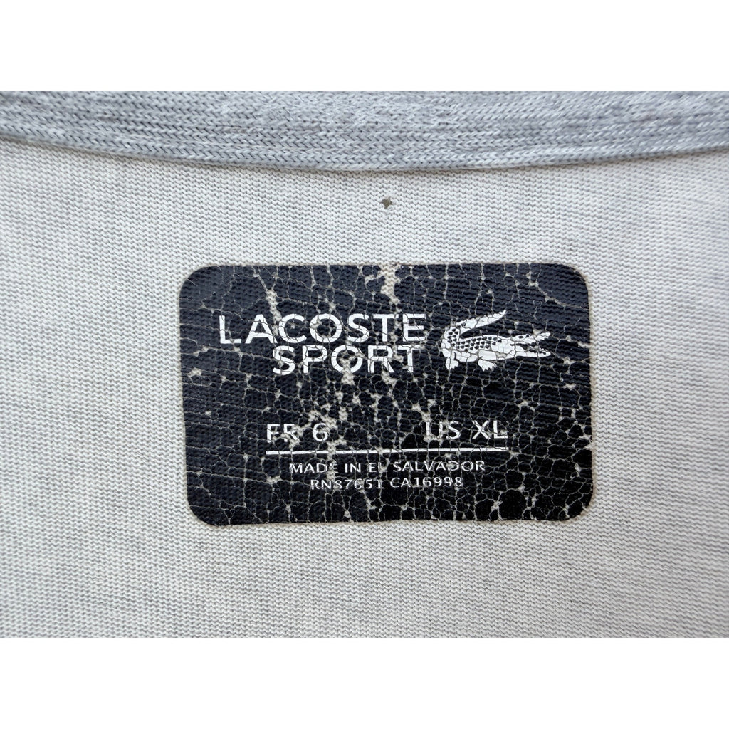 Lacoste Sport T Shirt Mens XL Gray Logo Graphic Tee