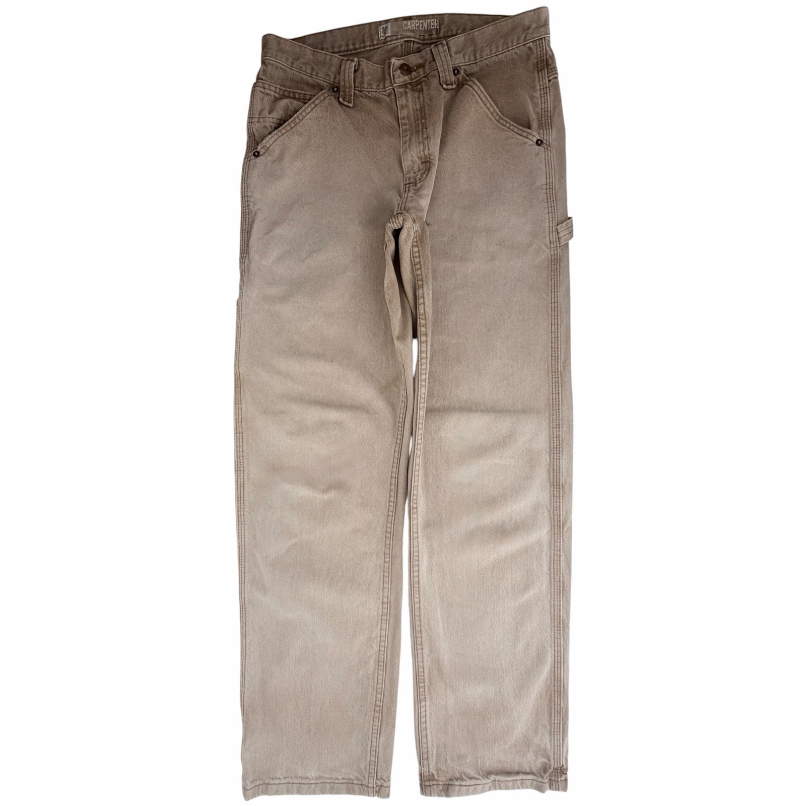 Lee Carpenter Mens 32x32 Tan Carpenter Pants Workwear Cotton Straight Leg