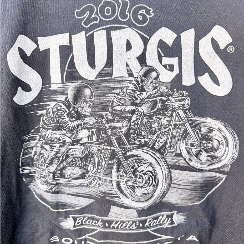 Sturgis Motorcycle Rally Graphic T Shirt Mens XL Black South Dakota Biker Tee