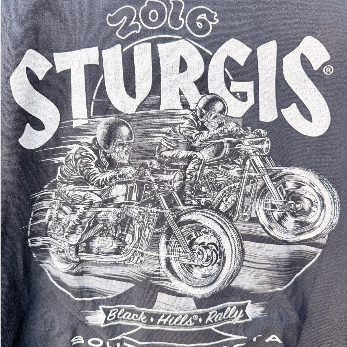 Sturgis Motorcycle Rally Graphic T Shirt Mens XL Black South Dakota Biker Tee
