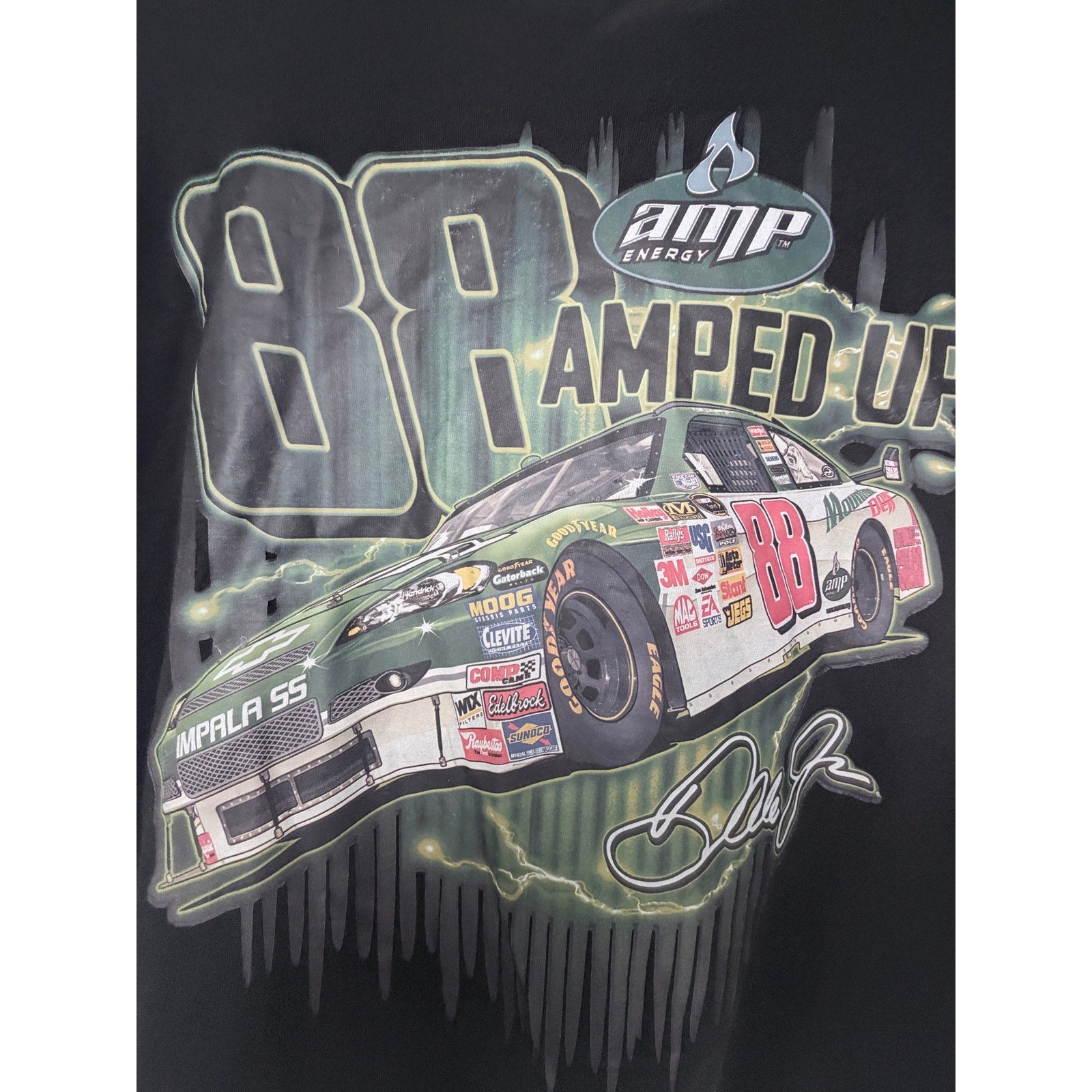 Dale Earnhardt Jr 88 Amp Energy NASCAR Womens Cropped Graphic T Shirt Black 3XLT