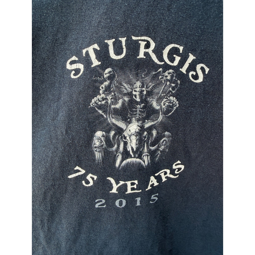Sturgis 75th Anniversary 2015 T Shirt Mens 2XL Black Rally Graphic