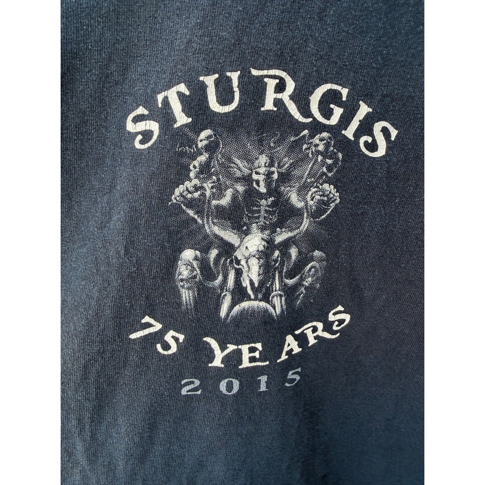Sturgis 75th Anniversary 2015 T Shirt Mens 2XL Black Rally Graphic