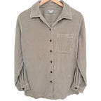 L.L.Bean Women's Gray Plaid Button-Up — front view