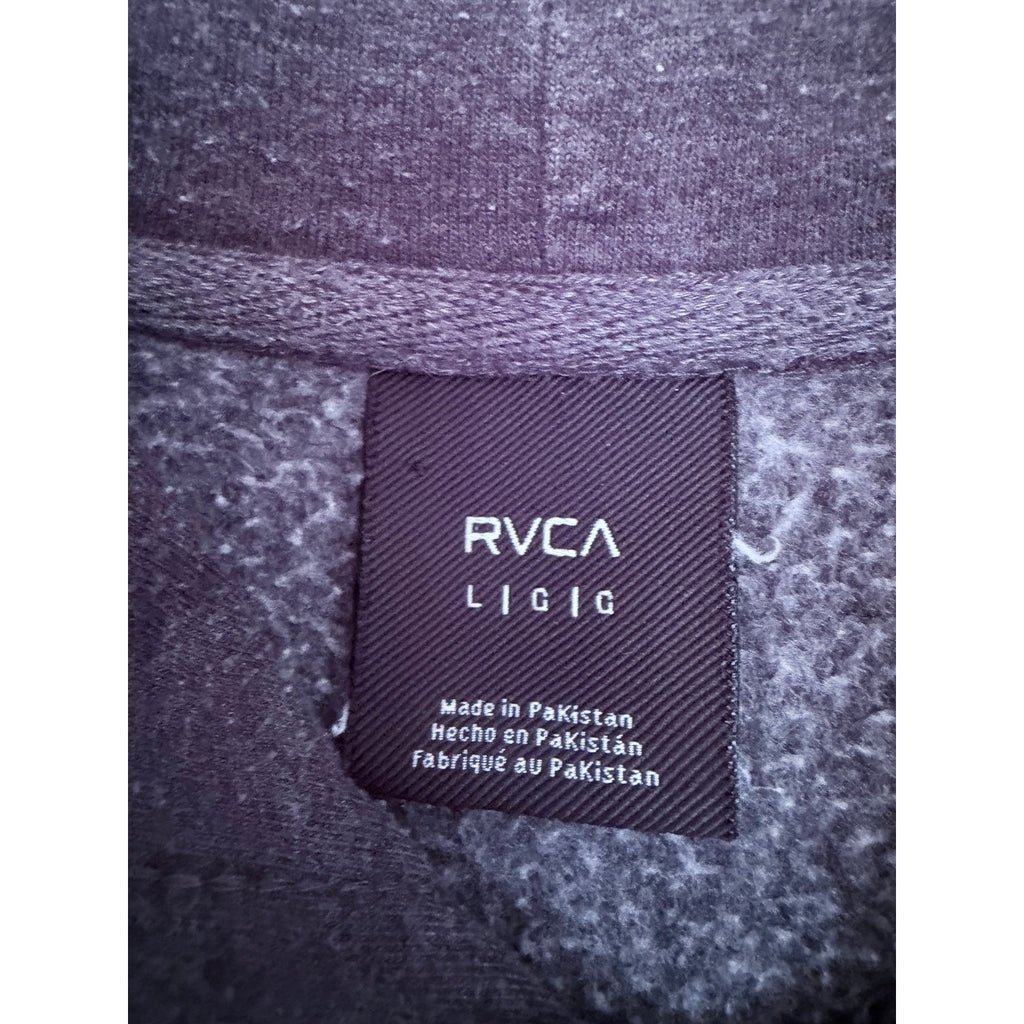 RVCA Hoodie Mens Large Gray Pullover Logo Sweatshirt Skate Surf