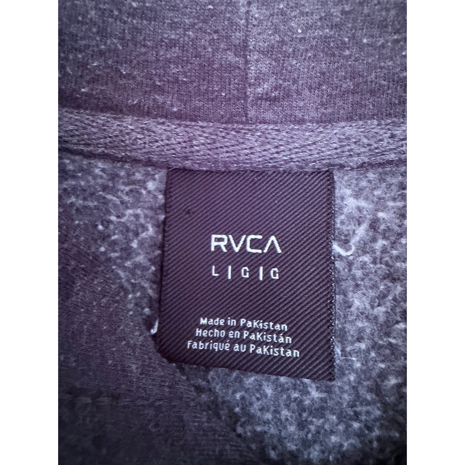 RVCA Hoodie Mens Large Gray Pullover Logo Sweatshirt Skate Surf