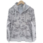 Athleta Full Zip Hoodie Womens XL Gray Camo Athletic Sweatshirt