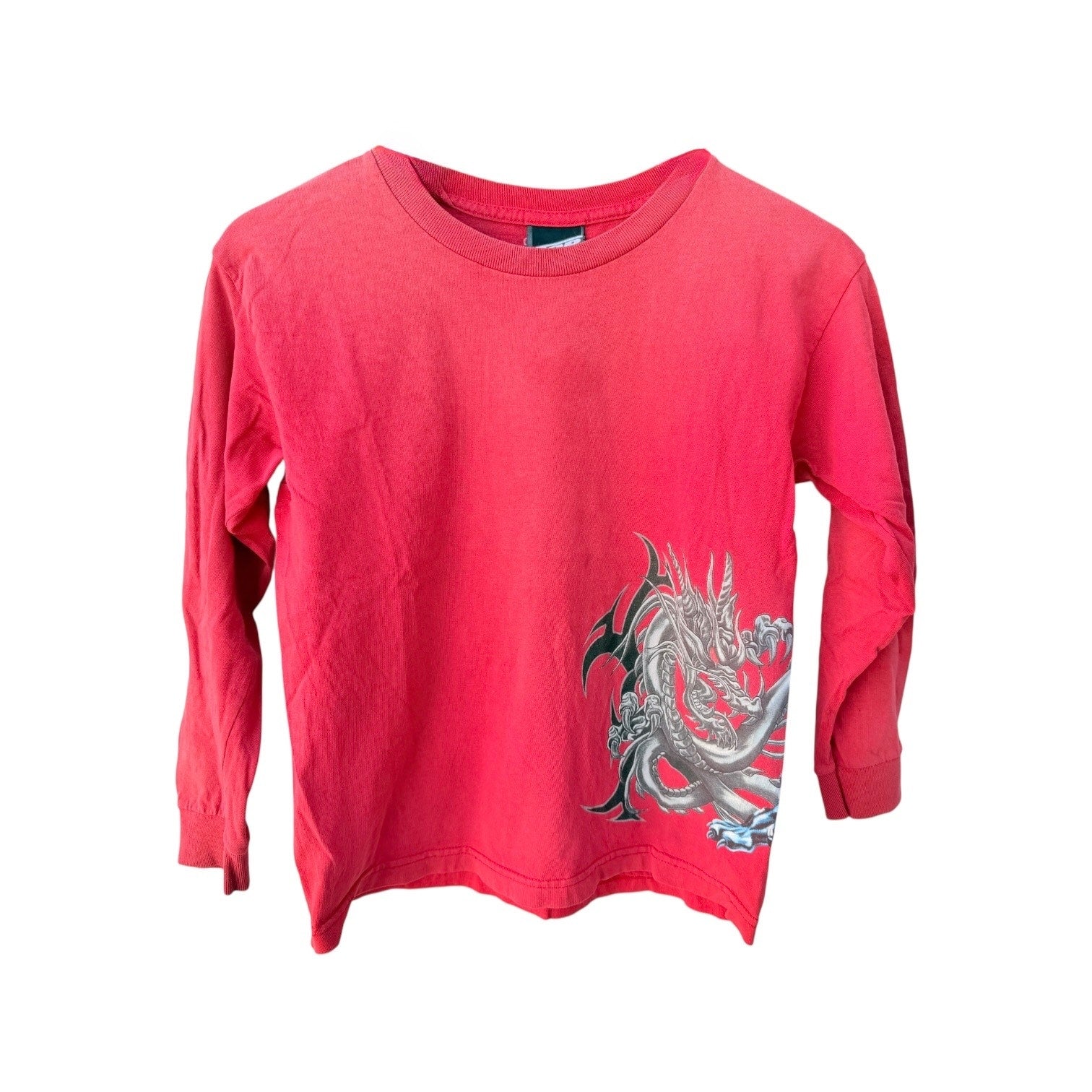 Starter Long Sleeve Shirt Mens Medium Red Graphic Dragon Shirt