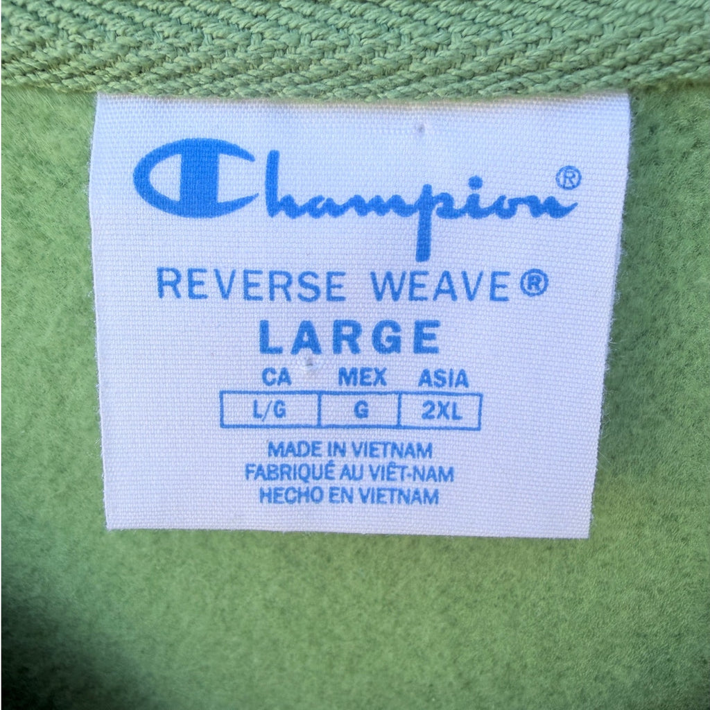 Champion Reverse Weave Crewneck Sweatshirt Mens Large Green Embroidered Logo