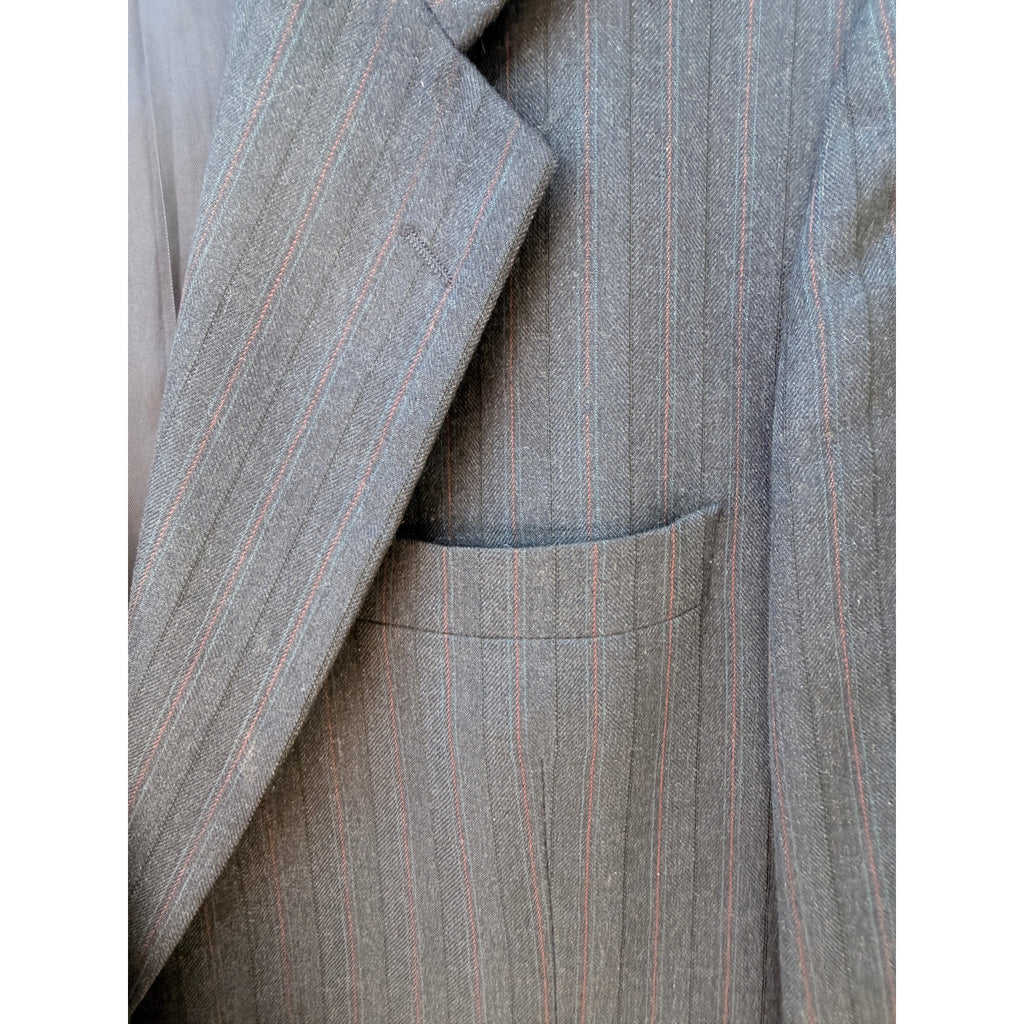 Yves Saint Laurent Mens Blazer Jacket Gray Pinstripe Made In France Vintage 40R