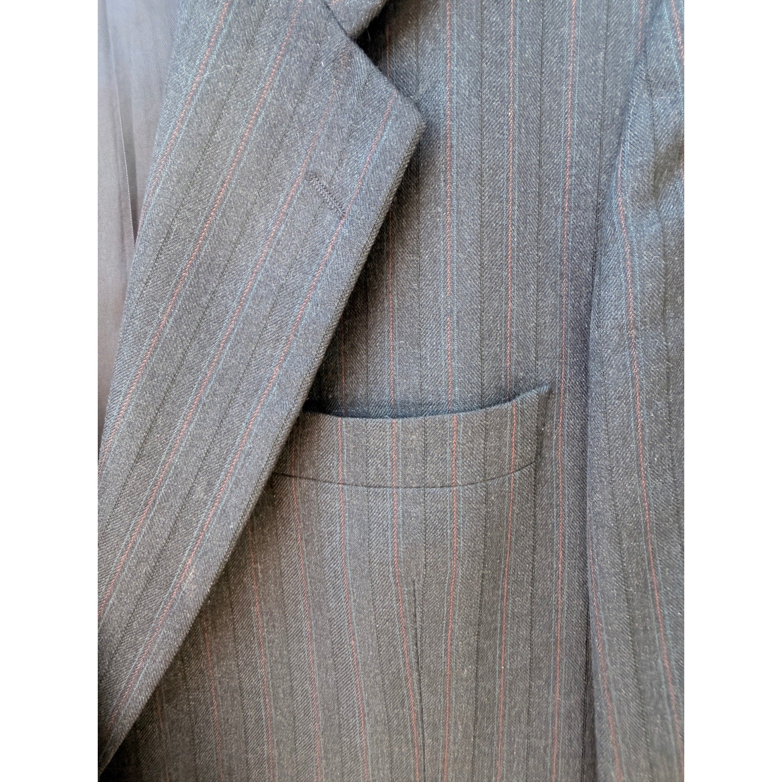 Yves Saint Laurent Mens Blazer Jacket Gray Pinstripe Made In France Vintage 40R