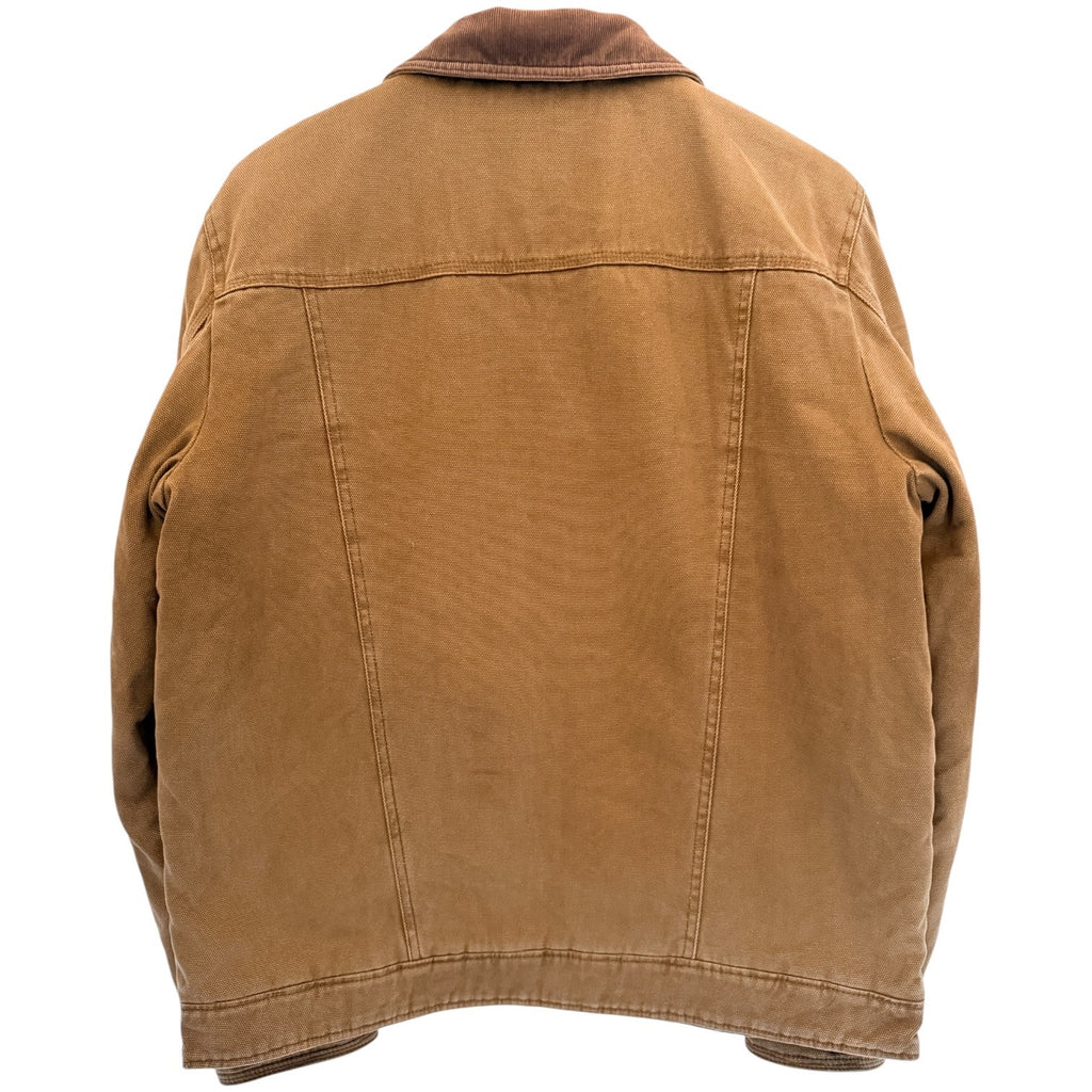 Levis Canvas Work Jacket Mens Medium Brown Full Zip Utility Chore Coat