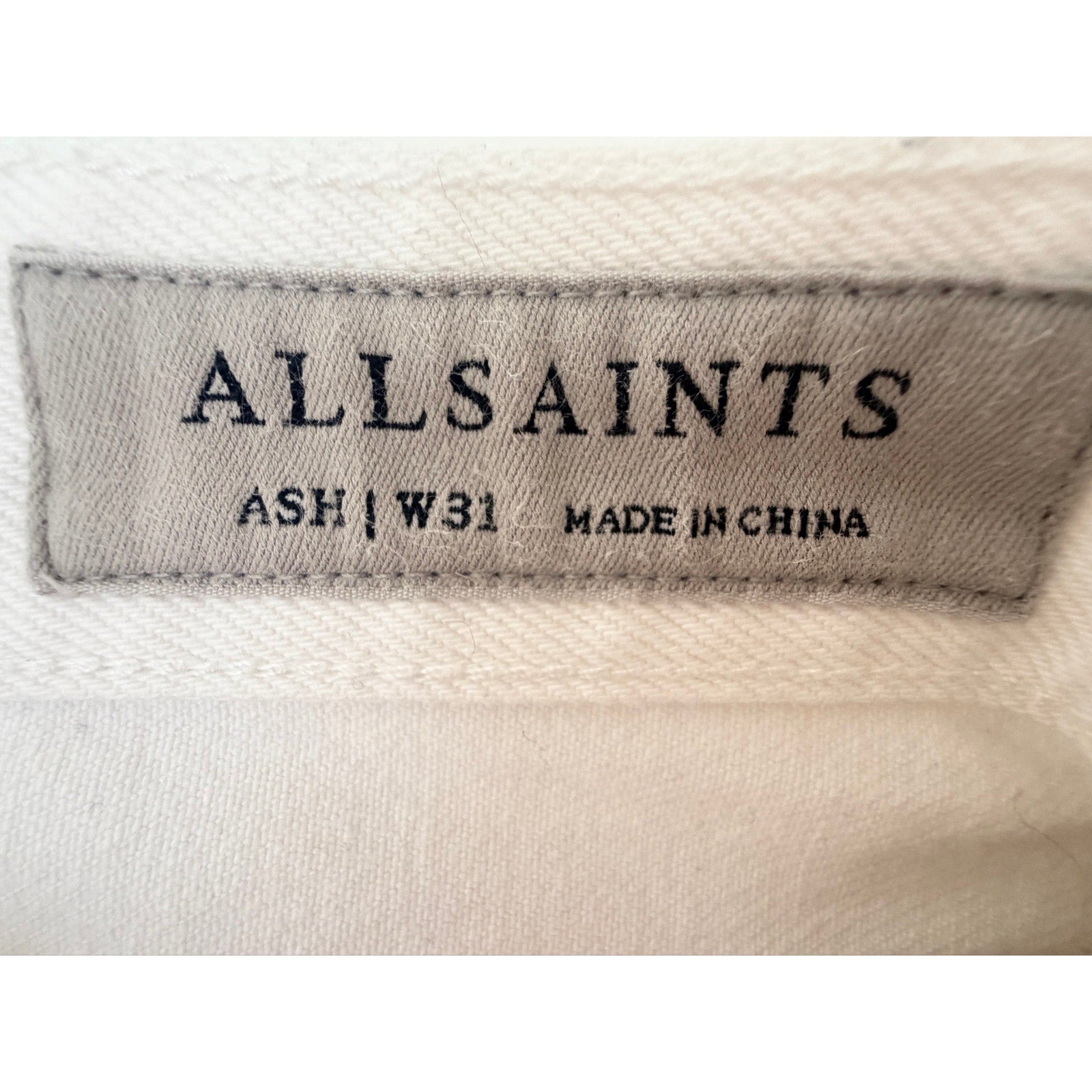 AllSaints Ash Women's White Distressed Boyfriend Jeans 31