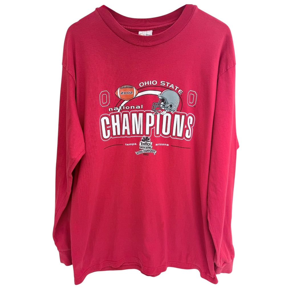 Ohio State National Champions Long Sleeve Shirt Mens XL Red Fiesta Bowl 2003