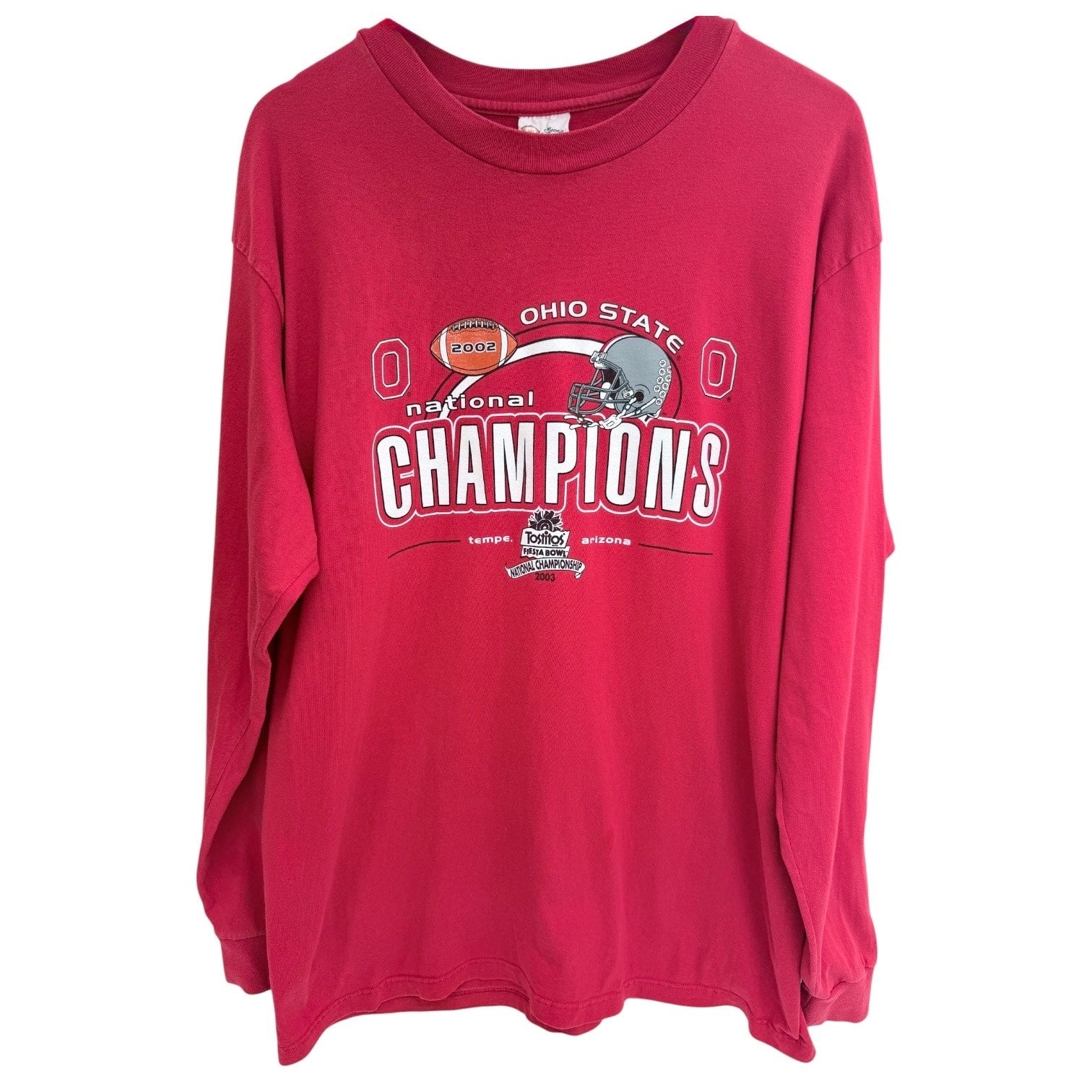 Ohio State National Champions Long Sleeve Shirt Mens XL Red Fiesta Bowl 2003