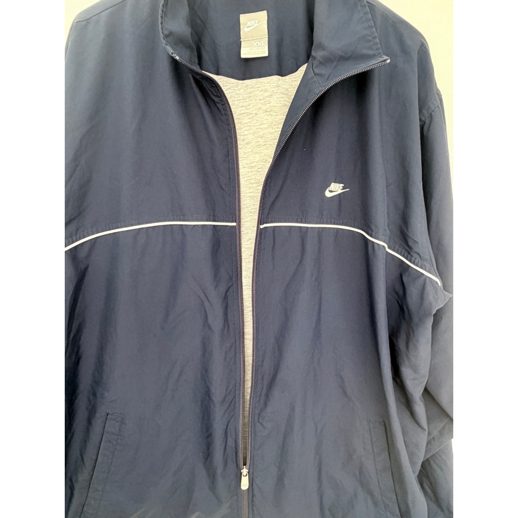 Nike Windbreaker Jacket Mens XXL Navy Full Zip Lightweight Track Jacket