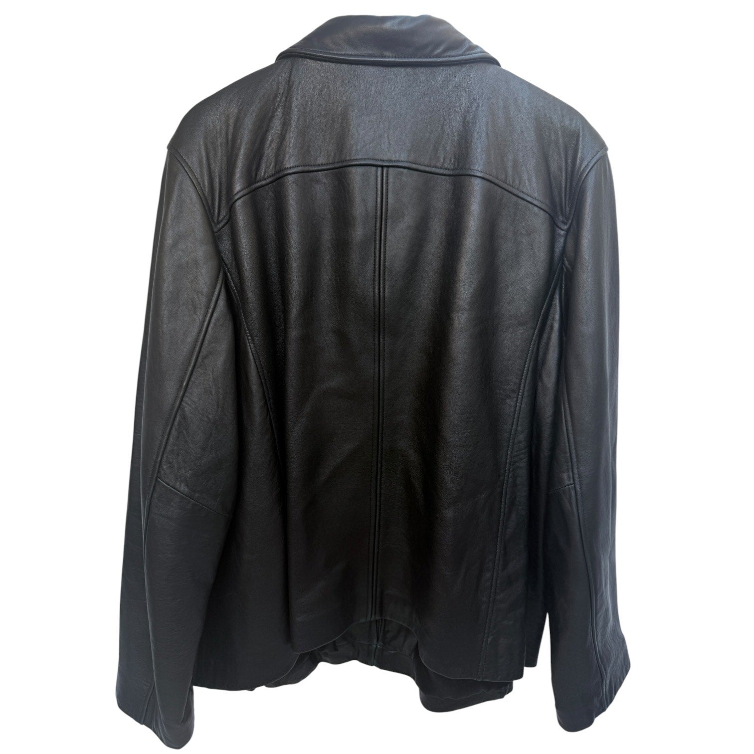Venezia Leather Jacket Womens Medium Black Zip Up Coat Lined Interior