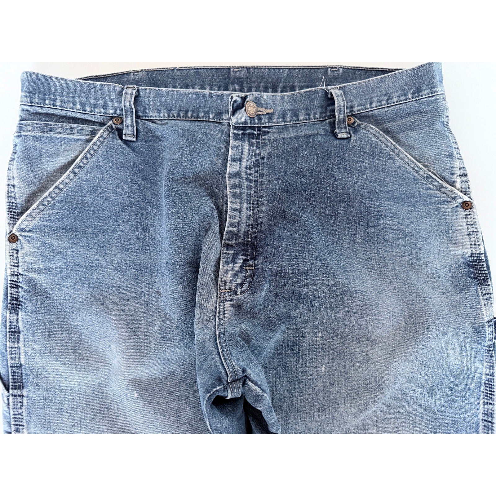 Wrangler Carpenter Jeans Mens 36x30 Blue Denim Workwear Utility Pants